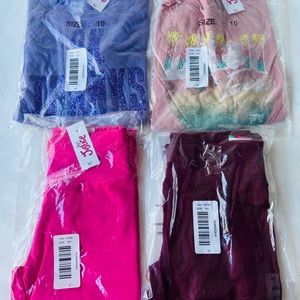 Justice shirts and leggings bundle size 10